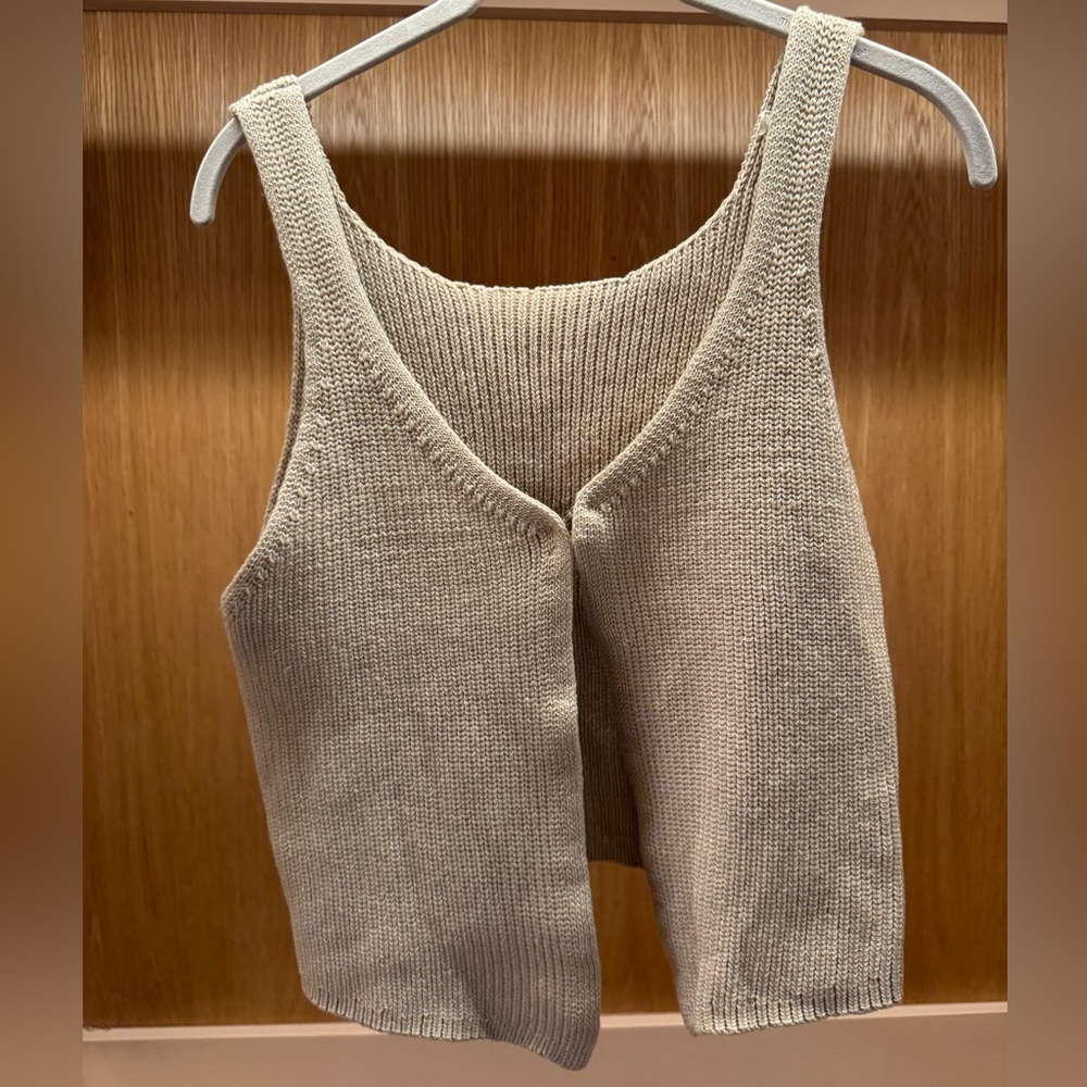 Chic Beige Knit Tank Top